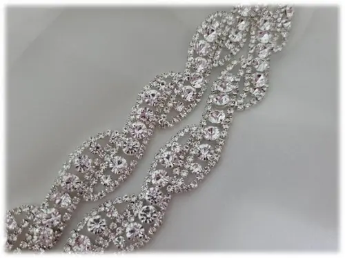 Cinto de Strass Prata Trançado
