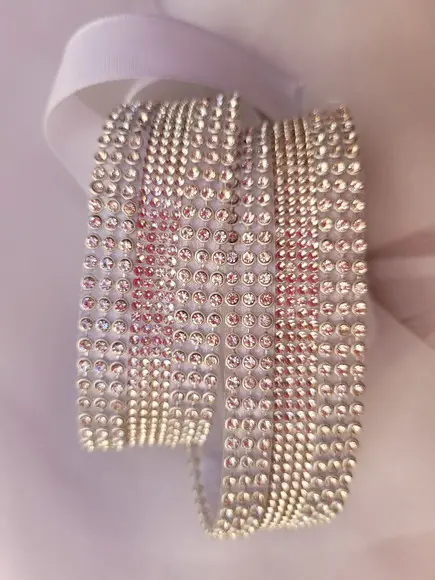 Cinto de Strass Prata Toda Cintura 3cm Largura