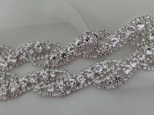 Cinto de Strass Prata Trançado