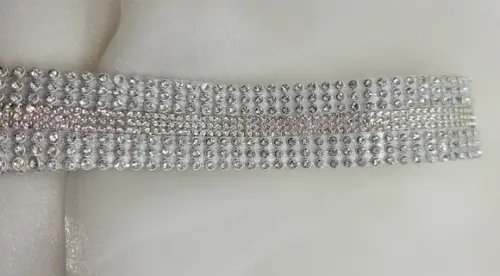 Cinto de Strass Prata Toda Cintura 3cm Largura