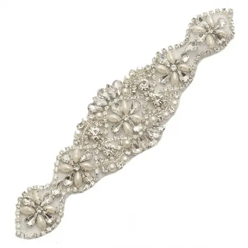 Cinto de Strass Prateado Bordado