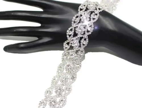 Cinto de Strass Renda Prateada