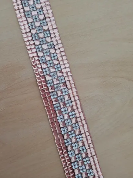 Cinto de strass rosé gold cintura toda