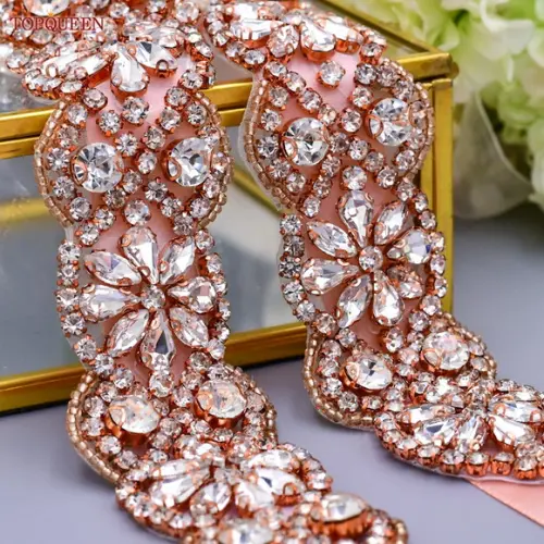 Cinto de Strass Rosé Gold Tam G 90cm