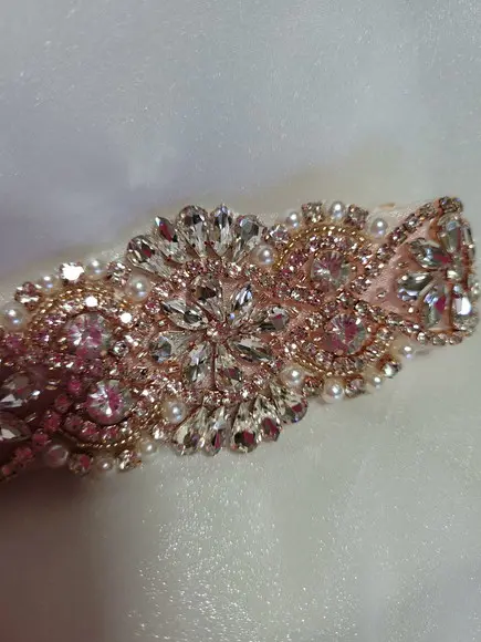 Cinto de Strass Rosé Gold Tam G 90cm