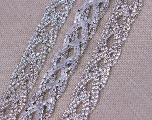 Cinto de Strass Trançado Prata