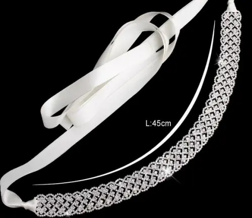 Cinto de Strass Trançado Prata