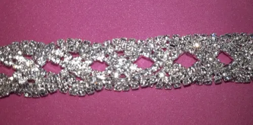 Cinto de Strass Trançado Prata