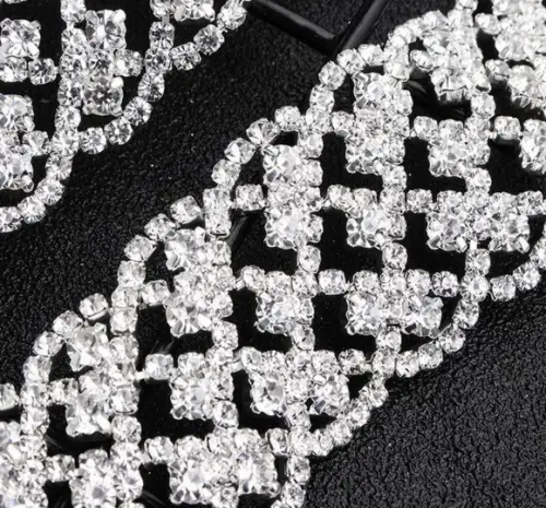 Cinto de Strass Trançado Prata