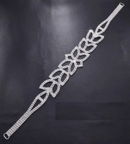 Cinto de strass tulipa prata