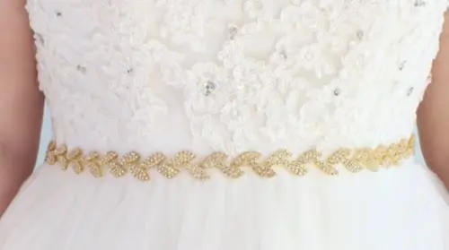 Cinto Dourado Folhas de Strass