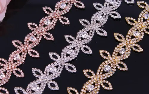 Cinto Flores de strass Prata, Dourado ou Rosé Gold