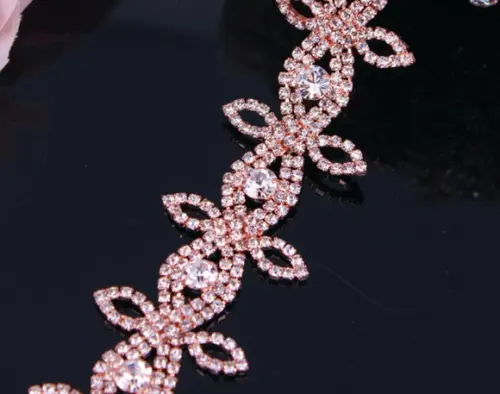 Cinto Flores de strass Prata, Dourado ou Rosé Gold