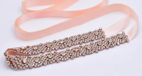 Cinto Luxuoso de Strass Rosé Gold