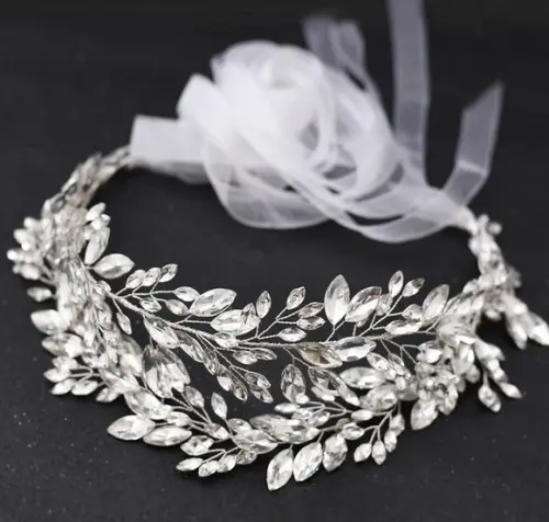 Cinto para Noiva Folhas de Strass Largo