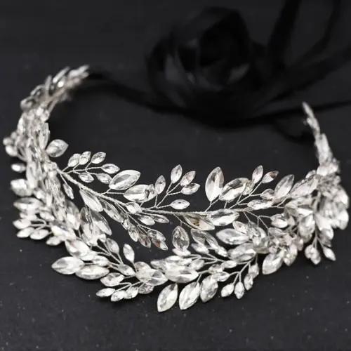 Cinto para Noiva Folhas de Strass Largo