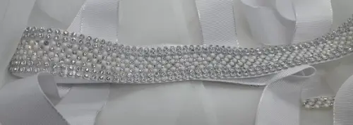Cinto Prata com Strass e Mini Pérolas