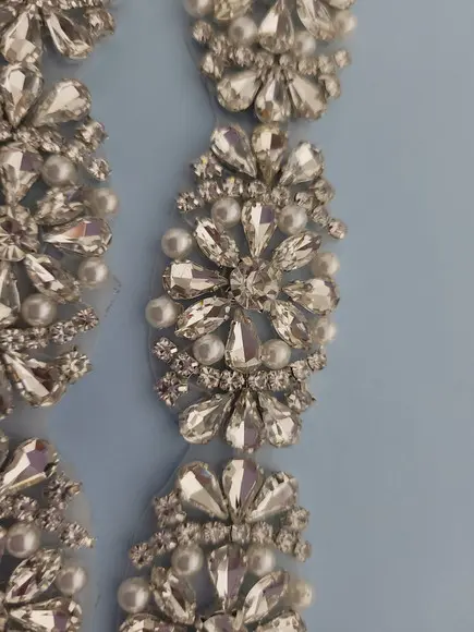 Cinto Prata com Strass e Pérolas