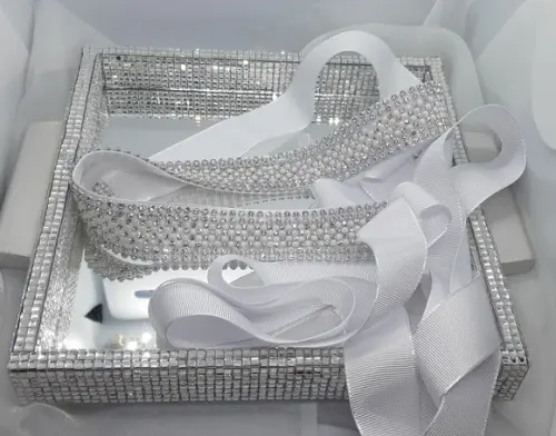 Cinto Prata com Strass e Mini Pérolas
