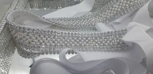 Cinto Prata com Strass e Mini Pérolas