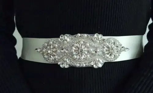 Cinto prata com strass e pérolas PROMOÇÃO!