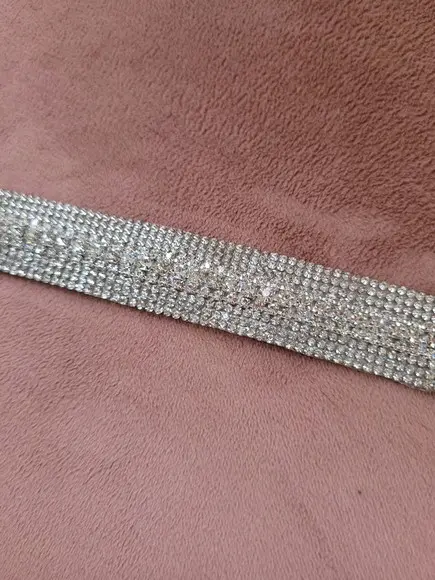 Cinto Prata de Strass Delicado - Várias Cores de Fita.