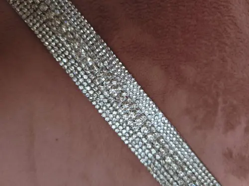 Cinto Prata de Strass Delicado - Várias Cores de Fita.