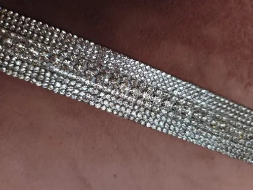 Cinto Prata de Strass Delicado - 1,20m