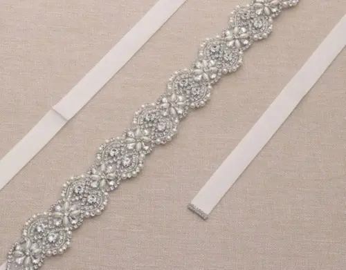 Cinto Prata de Strass e Pérolas