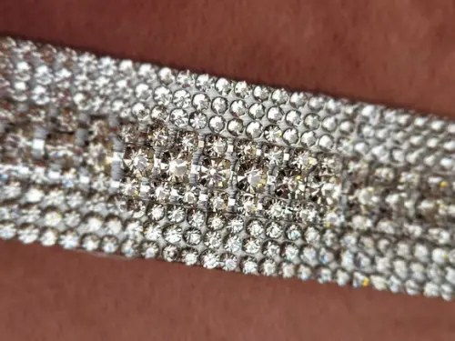 Cinto Prata de Strass Delicado - Várias Cores de Fita.
