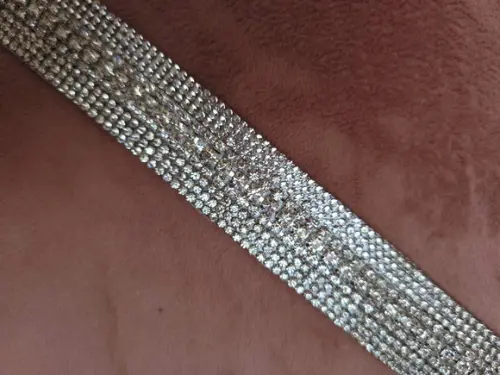 Cinto Prata de Strass Delicado - Várias Cores de Fita.