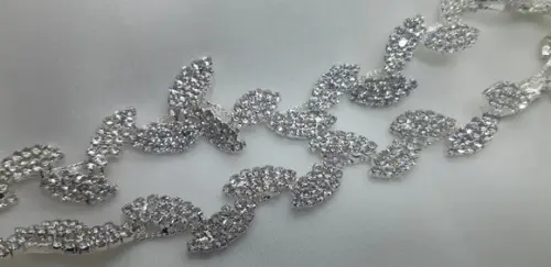 Cinto Prata de Strass Folhas