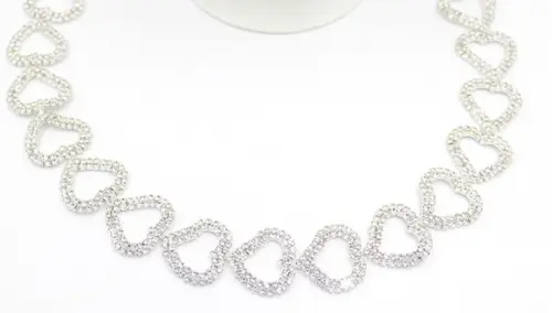 Cinto Renda De Corações Em Strass 90cm