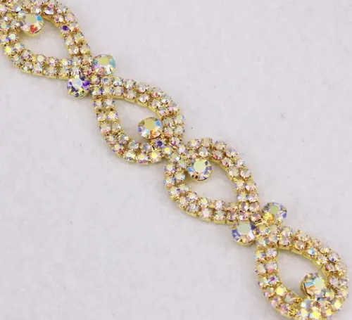 Cinto Renda De Laços Em Strass Ab Dourado Ou Prata