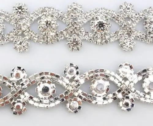 Cinto Renda de Strass Prata - Aplique 60cm