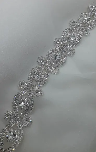 Cinto Renda de Strass Prata - Aplique 60cm