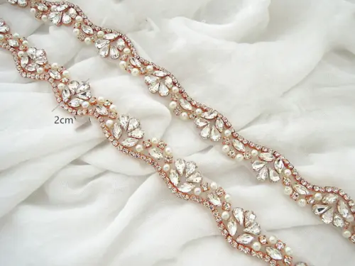 Cinto Rose Gold com Pedras e Pérolas