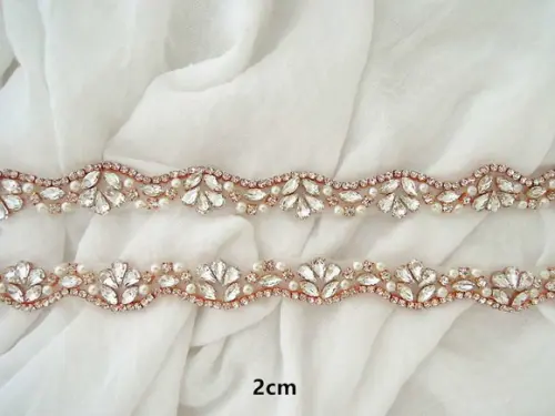 Cinto Rose Gold com Pedras e Pérolas