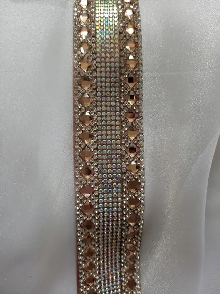 Cinto Rosé Gold com Strass Ab Largo 5cm
