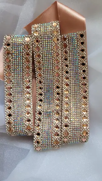 Cinto Rosé Gold com Strass Ab Largo 5cm