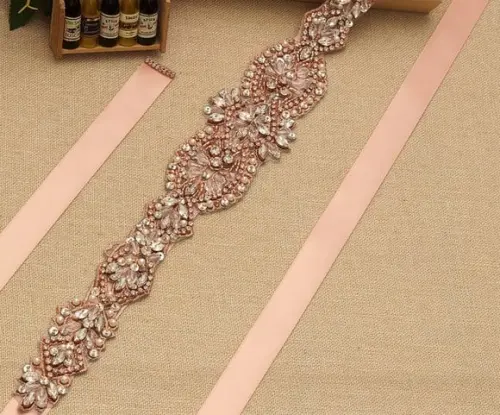 Cinto Rosé Gold para Vestido de Noiva ou de Festa