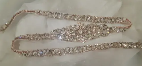 Cinto Rosé Gold Grande de Strass e Pérolas
