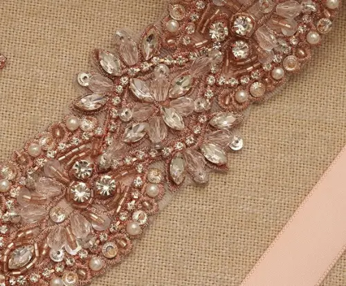 Cinto Rosé Gold para Vestido de Noiva ou de Festa