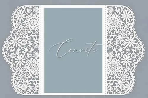 Convite para Casamento Renda de Flores
