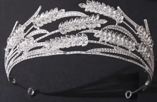 Coroa Tiara de Pedraria Folhas de Trigo