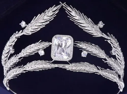 Coroa Tiara de zircônia trigo