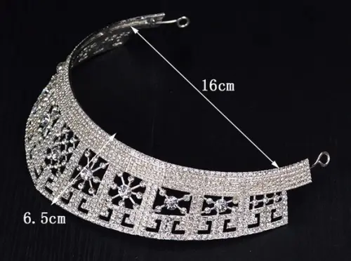 Coroa Tiara Quadriculado de Strass