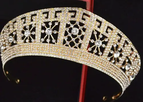 Coroa Tiara Quadriculado de Strass