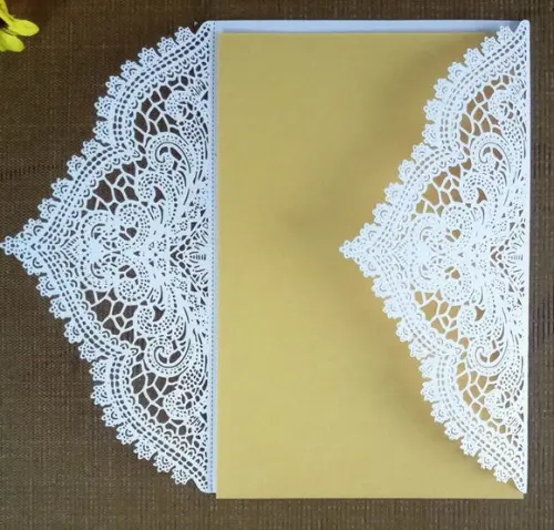 Kit com 10 envelopes rendados branco perolado