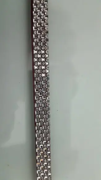 Kit com 2 Apliques de strass Prata 53 cm
